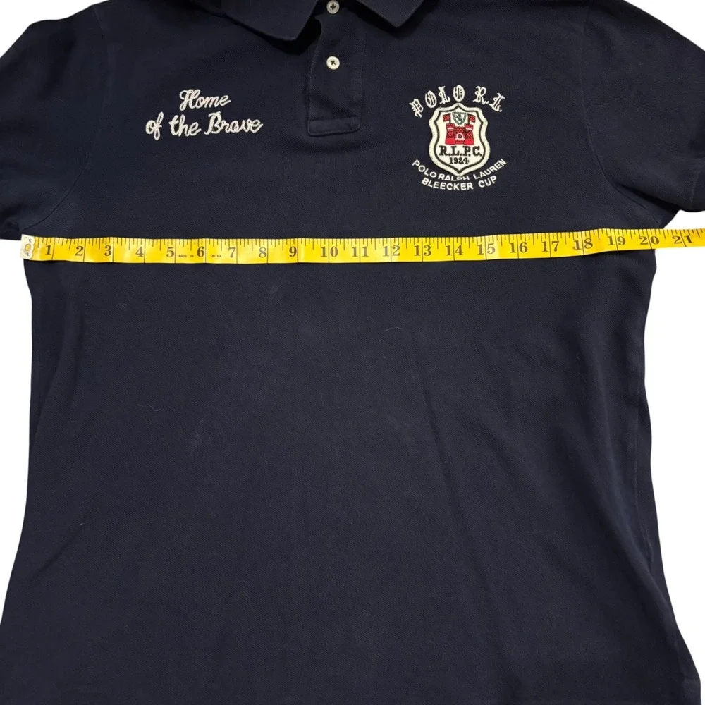 Polo Ralph Lauren Mens Navy Ivy League Bleecker Cup Embroidered Polo Medium